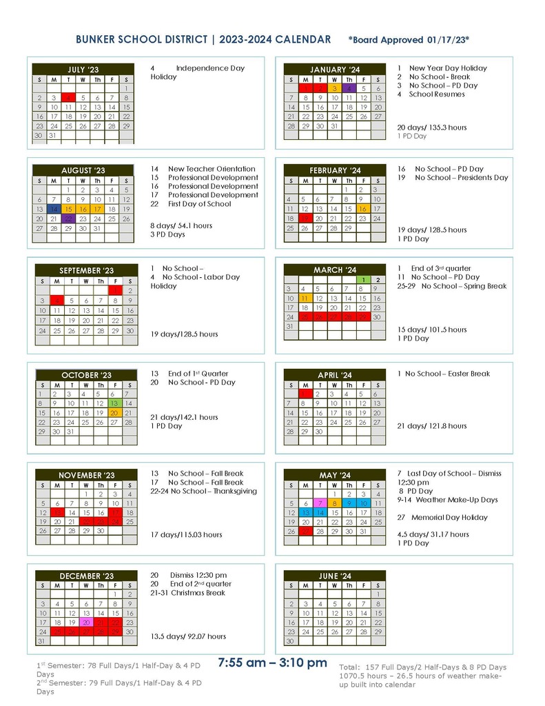 2023 2024 School Calendar